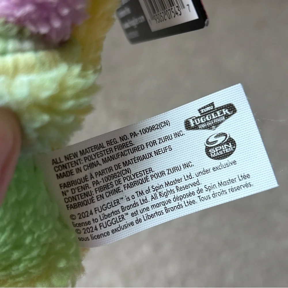 Fuggler Mini Clip-On Keychain Plush Munch Munch Lab-Misfit Pastel Rainbow 5”